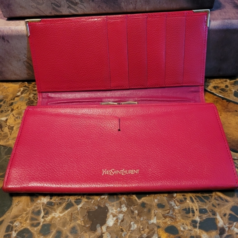YSL red leather wallet - Picture 6 of 10